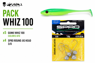 Pack Gunki Whiz 100 + SPRO Round Jig Head 3/0 10g